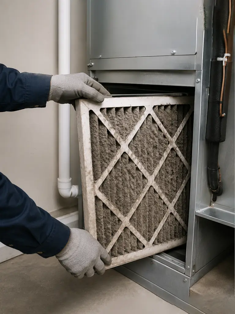air filter before replacement
