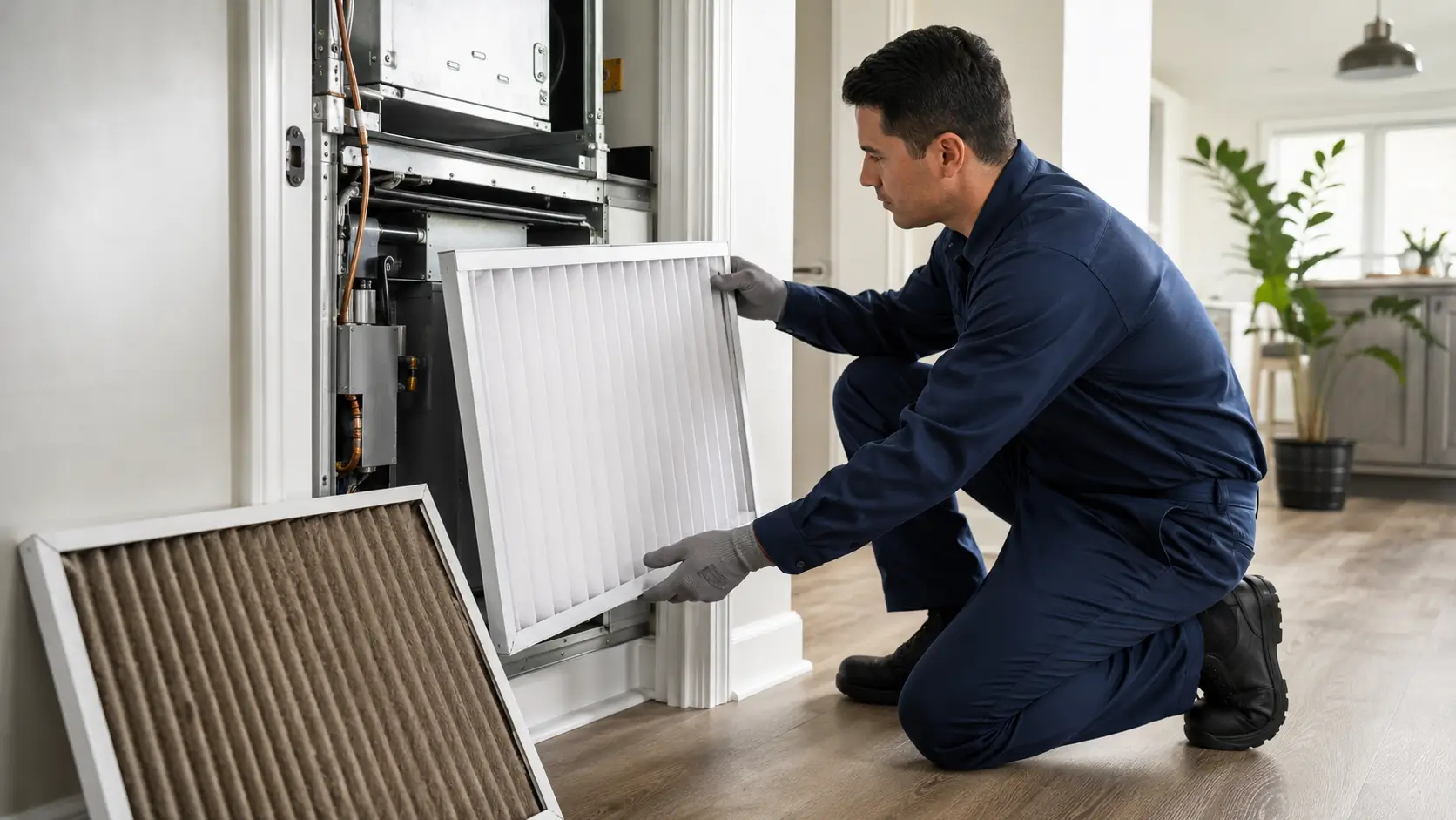 replacing a dirty air filter